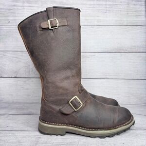 Merrell Wilderness Remix Brown Leather Tall Moto Boots Womens 6.5 Zip Up FLAW